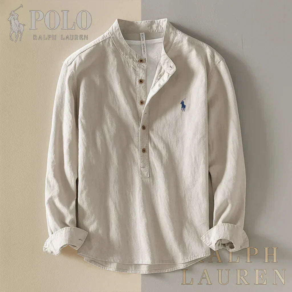 RL Casual Mandarin Collar Shirt – Men’s Long Sleeve